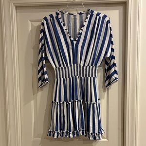 Sundays one and White Striped V-Neck dress